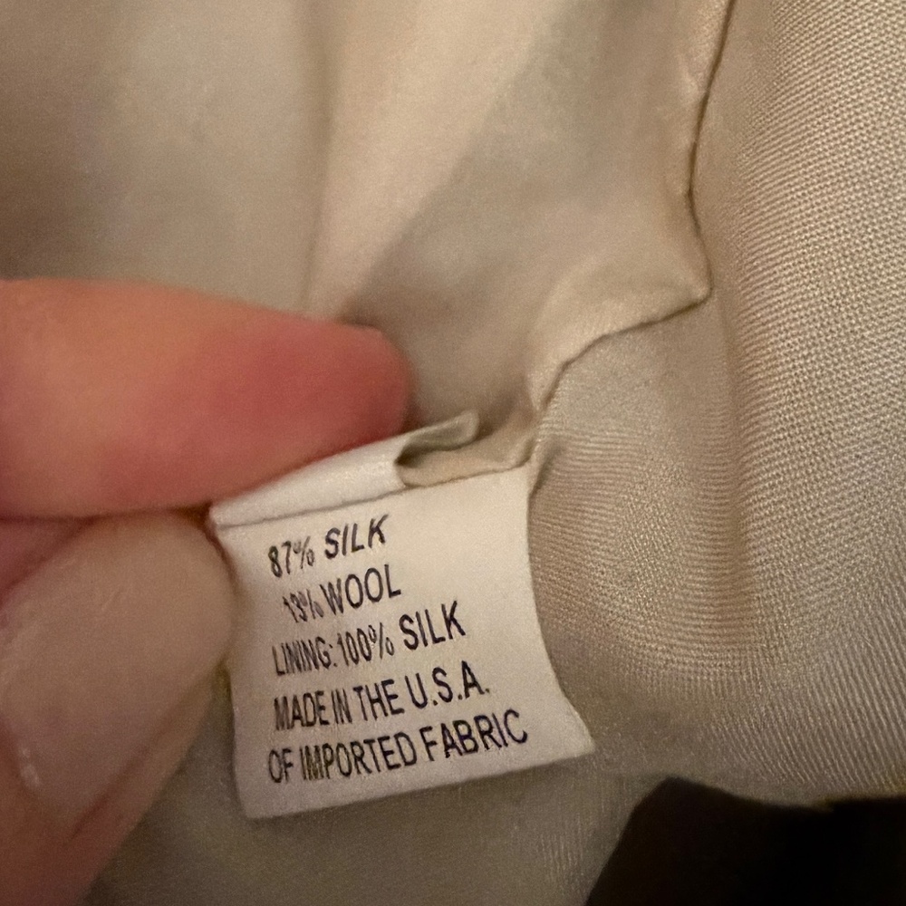 Charles Chang-Lima Beige Tan Silk Wool Trench Raincoat Sz 4 - Picture 9 of 11